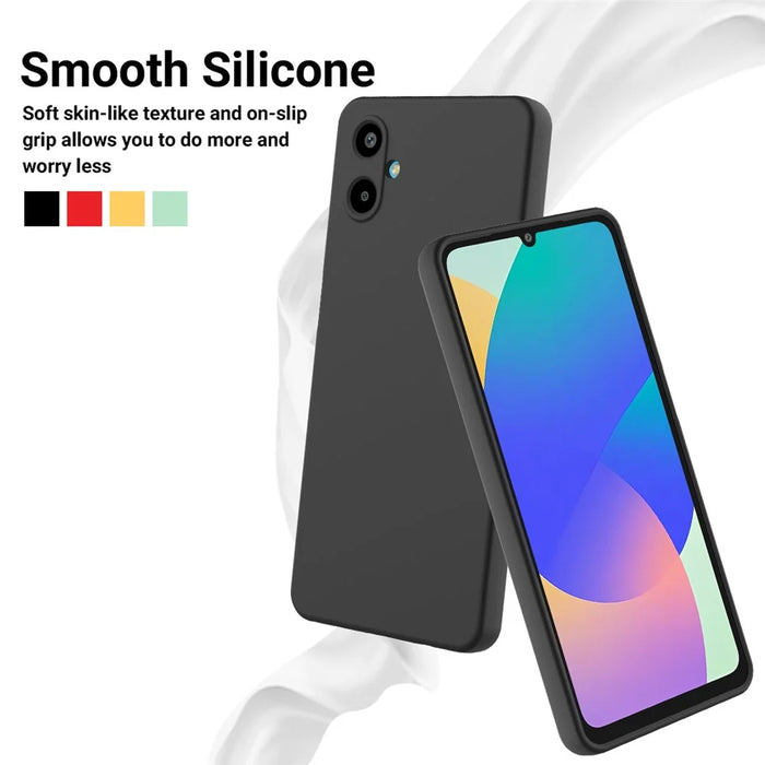 For Samsung Galaxy F06 5G / Galaxy M06 5G Liquid Silicone Case Phone Back Cover with Hand Strap - Black - 3