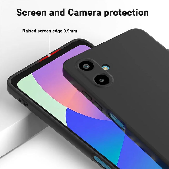 For Samsung Galaxy F06 5G / Galaxy M06 5G Liquid Silicone Case Phone Back Cover with Hand Strap - Black - 4