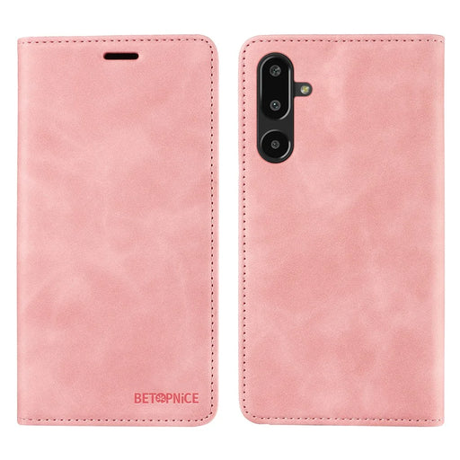 BETOPNICE For Samsung Galaxy F16 5G / Galaxy M16 5G Case  Magnetic Closure RFID Blocking Wallet Stand Leather Phone Cover - Pink - 1