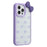For iPhone 15 Pro Max Case Epoxy Design TPU + PC Phone Back Cover with Bow, Rhinestone Decor - Purple - 1