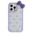 For iPhone 15 Pro Max Case Epoxy Design TPU + PC Phone Back Cover with Bow, Rhinestone Decor - Purple - 3