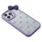 For iPhone 15 Pro Max Case Epoxy Design TPU + PC Phone Back Cover with Bow, Rhinestone Decor - Purple - 5
