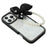 For iPhone 16 Pro Max Case Glitter Epoxy Design TPU + PC Phone Back Cover with Bow Strap, Rhinestone Decor - Black - 5