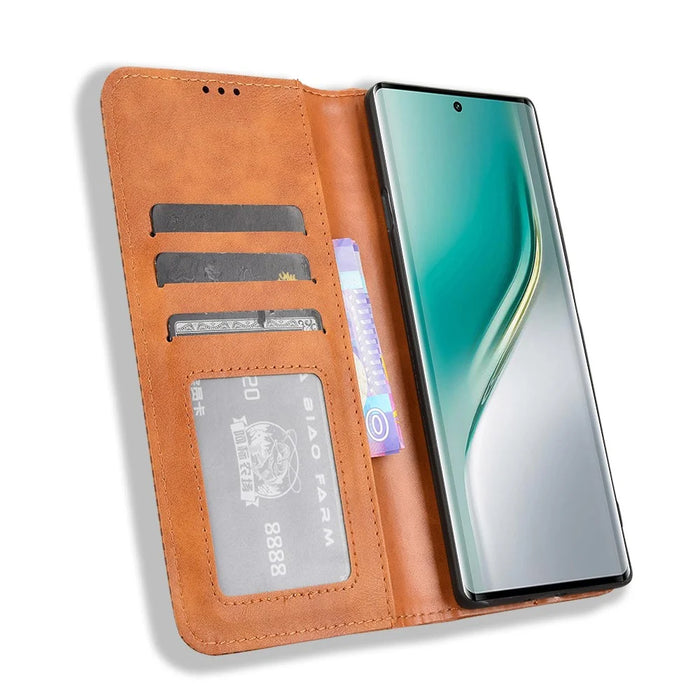 For TECNO Camon 40 4G CM5 Leather Case Wallet Stand Retro Texture Phone Cover - Brown - 2