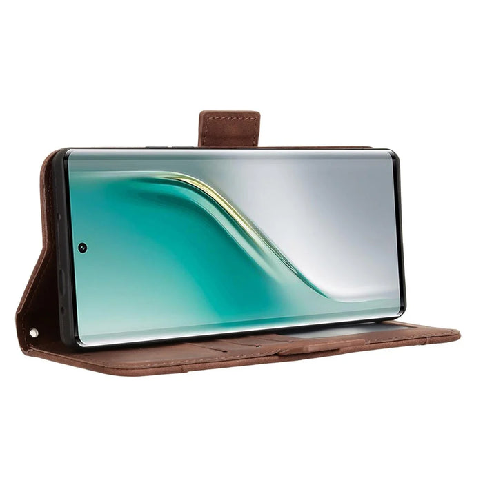 For TECNO Camon 40 4G CM5 Leather Case Phone Wallet Cover with Multiple Card Slots - Brown - 3