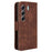 For TECNO Camon 40 4G CM5 Leather Case Phone Wallet Cover with Multiple Card Slots - Brown - 7