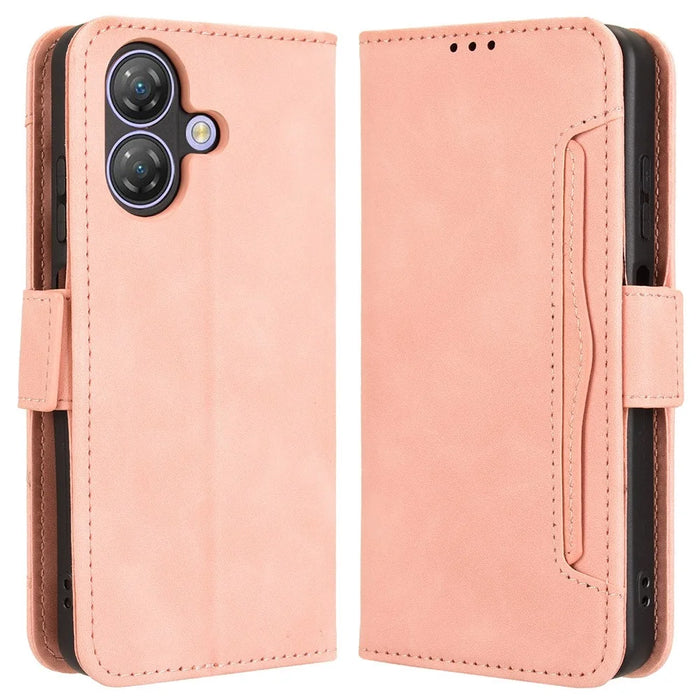 For Ulefone Note 21 Leather Case Phone Wallet Cover with Multiple Card Slots - Pink - 1
