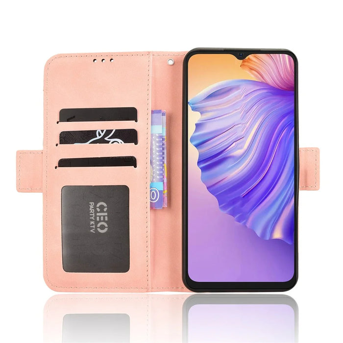 For Ulefone Note 21 Leather Case Phone Wallet Cover with Multiple Card Slots - Pink - 2