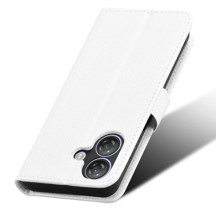 For Ulefone Note 21 Case PU Leather Diamond Texture Wallet Phone Cover - White - 6