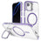 For iPhone 17e / 16e Case Compatible with MagSafe TPU + PC Phone Cover with Lens Kickstand - Dark Purple - 1