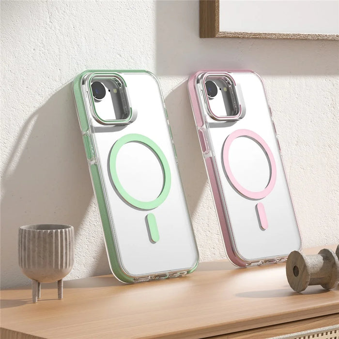 For iPhone 17e / 16e Case Compatible with MagSafe TPU + PC Phone Cover with Lens Kickstand - Dark Purple - 2