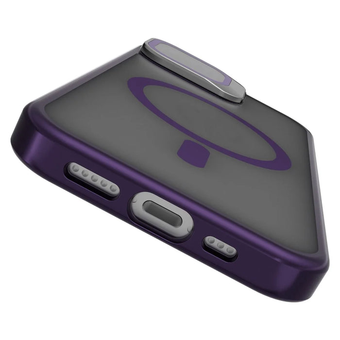 For iPhone 17e / 16e Case Compatible with MagSafe Lens Kickstand PC + TPU Matte Phone Cover - Dark Purple - 3