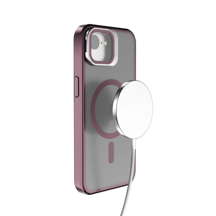 For iPhone 17e / 16e Case Compatible with MagSafe Lens Kickstand PC + TPU Matte Phone Cover - Dark Purple - 4