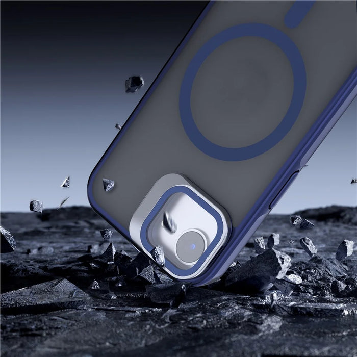 For iPhone 17e / 16e Case Compatible with MagSafe Lens Kickstand PC + TPU Matte Phone Cover - Dark Purple - 5