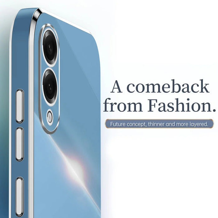 XINLI For Samsung Galaxy S25 Edge Case Ring Kickstand Electroplating TPU Phone Cover - Cyan - 6