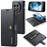 DG.MING for OnePlus 13 Case Detachable Split Leather Phone Cover - Black - 1