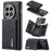 DG.MING M1 Series for OnePlus 13 Case Kickstand PU Phone Cover with Detachable Wallet - Black - 1