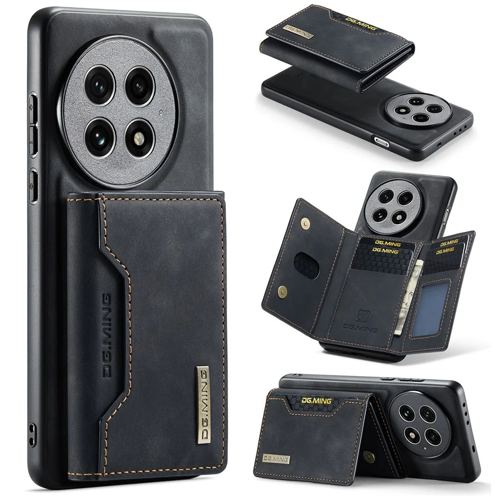DG.MING M2 Series for OnePlus 13 Case PU + PC + TPU Phone Cover Detachable Wallet - Black - 1