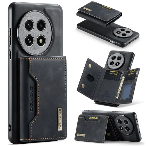 DG.MING M2 Series for OnePlus 13 Case PU + PC + TPU Phone Cover Detachable Wallet - Black - 1