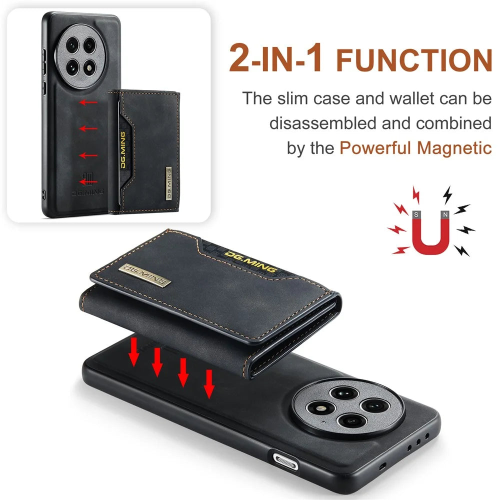 DG.MING M2 Series for OnePlus 13 Case PU + PC + TPU Phone Cover Detachable Wallet - Black - 5