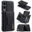 DG.MING M2 Series for Samsung Galaxy S25 Edge Case PU + PC + TPU Phone Cover Detachable Wallet - Black - 1