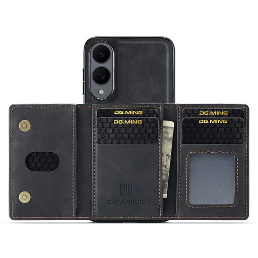 DG.MING M2 Series for Samsung Galaxy S25 Edge Case PU + PC + TPU Phone Cover Detachable Wallet - Black - 2