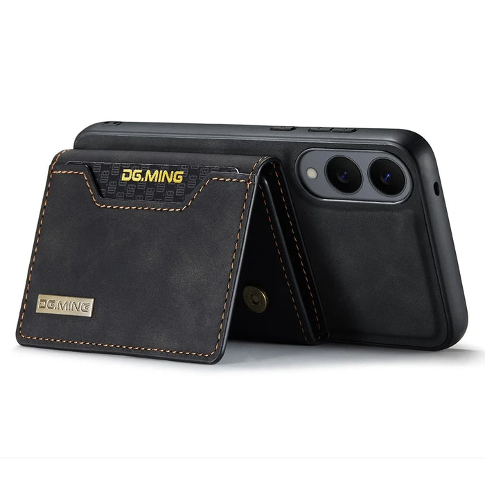DG.MING M2 Series for Samsung Galaxy S25 Edge Case PU + PC + TPU Phone Cover Detachable Wallet - Black - 4