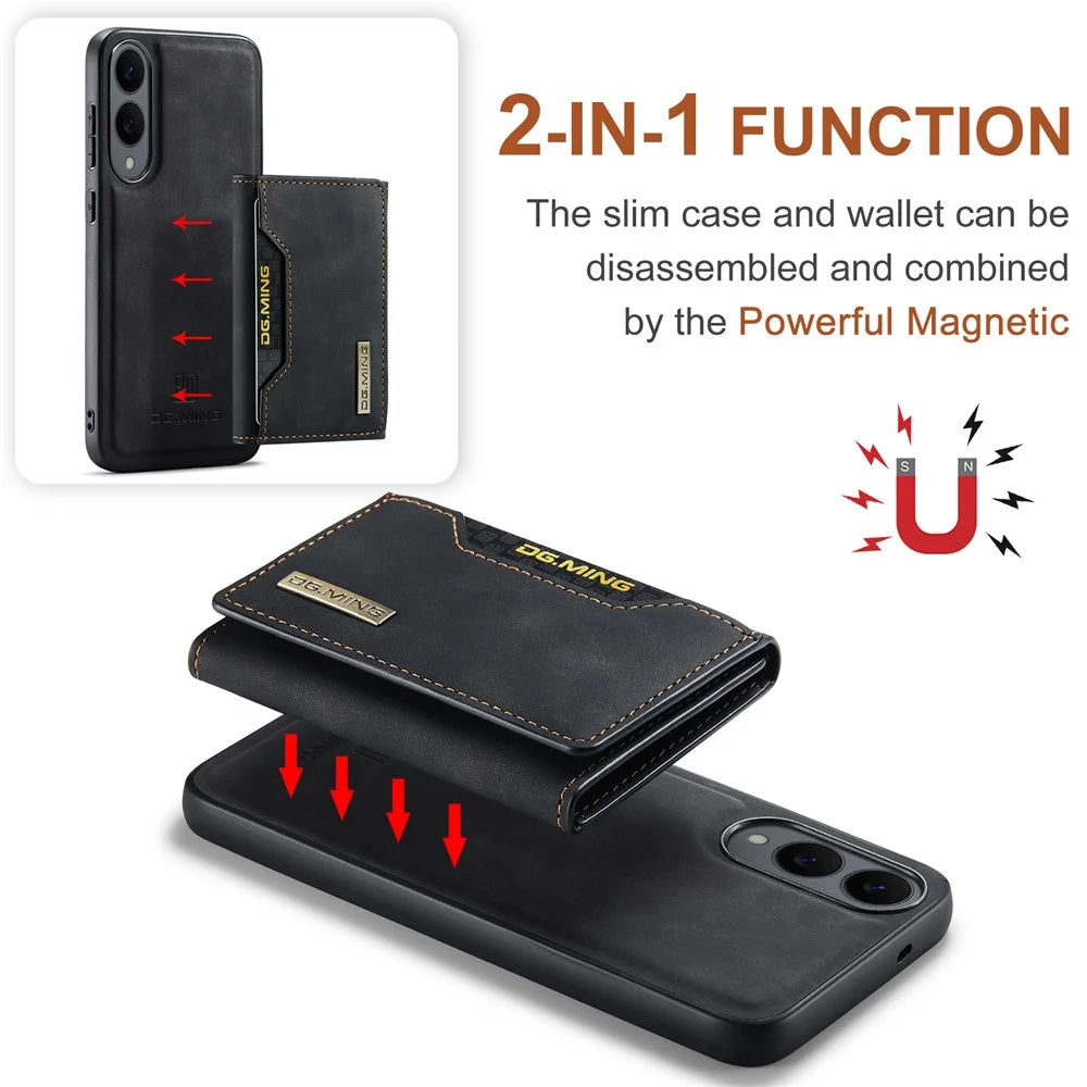 DG.MING M2 Series for Samsung Galaxy S25 Edge Case PU + PC + TPU Phone Cover Detachable Wallet - Black - 5