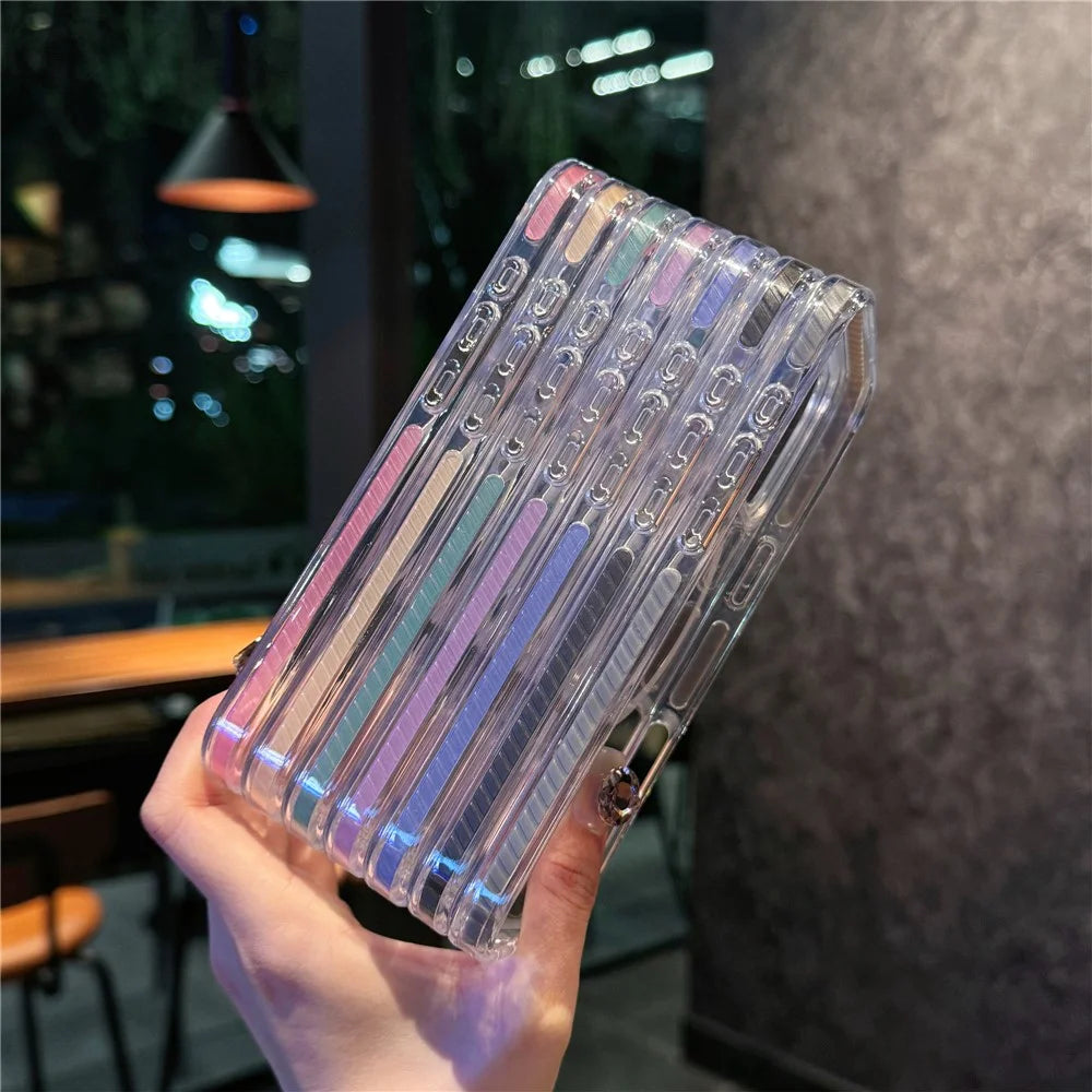For iPhone 16 Pro Max Case Compatible with MagSafe Glitter Ring TPU + Acrylic Clear Phone Cover Airbag Protection - Blue - 5