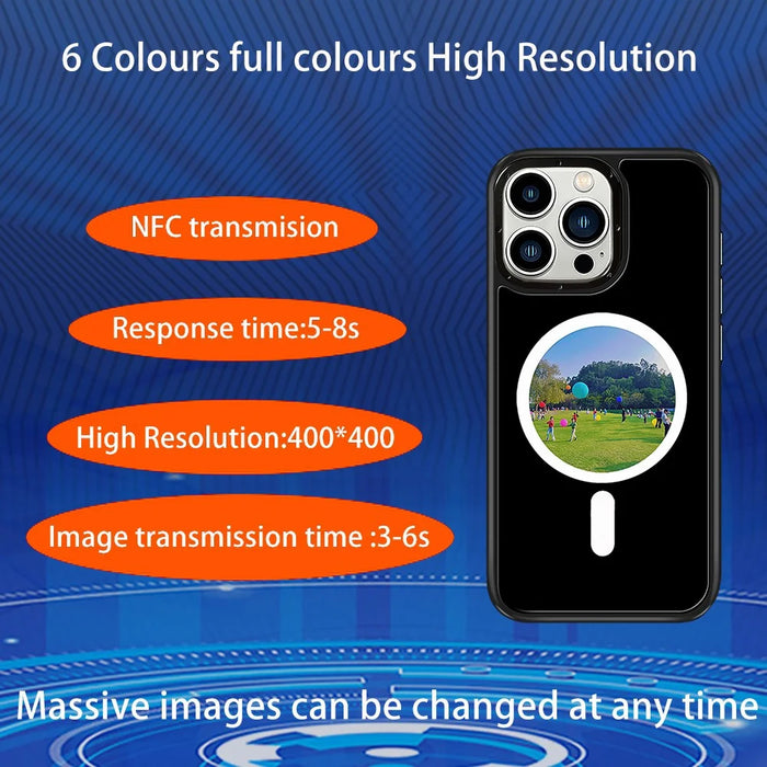 For iPhone 15 Pro Max E-Ink Phone Case Compatible with MagSafe NFC 6-Color TPU + PC Back Cover - 4