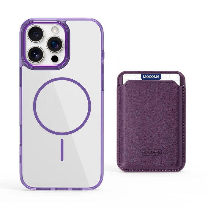 MOBEST For iPhone 16 Pro Max Magnetic Case with Detachable Card Holder TPU + PC Phone Back Cover - Purple - 2