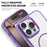 MOBEST For iPhone 16 Pro Max Magnetic Case with Detachable Card Holder TPU + PC Phone Back Cover - Purple - 3