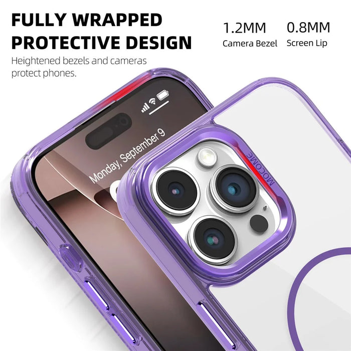MOBEST For iPhone 16 Pro Max Magnetic Case with Detachable Card Holder TPU + PC Phone Back Cover - Purple - 3