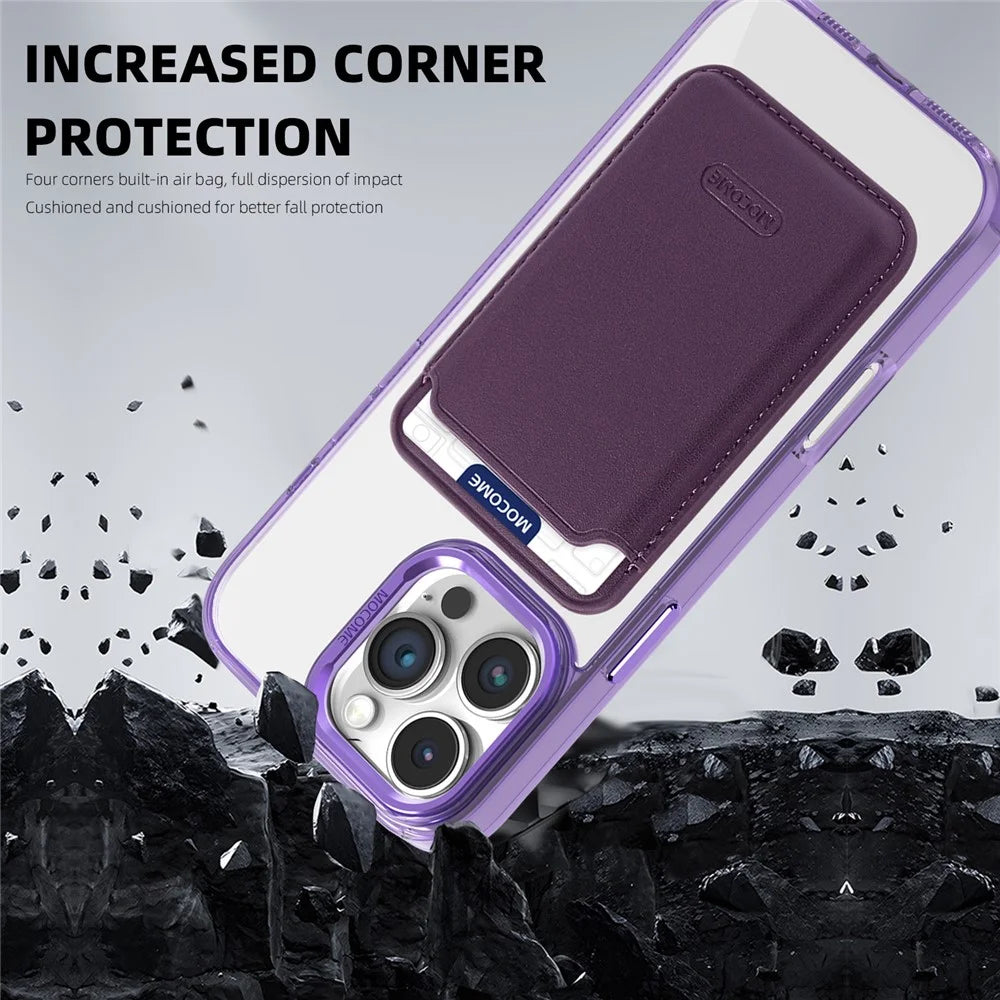 MOBEST For iPhone 16 Pro Max Magnetic Case with Detachable Card Holder TPU + PC Phone Back Cover - Purple - 4