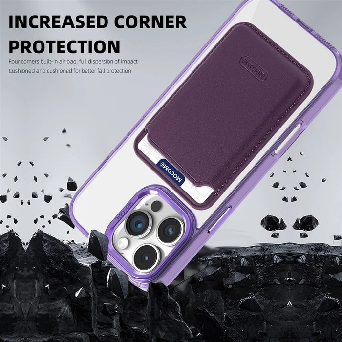 MOBEST For iPhone 16 Pro Max Magnetic Case with Detachable Card Holder TPU + PC Phone Back Cover - Purple - 4