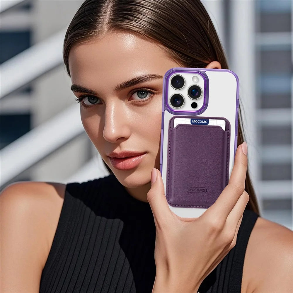 MOBEST For iPhone 16 Pro Max Magnetic Case with Detachable Card Holder TPU + PC Phone Back Cover - Purple - 5