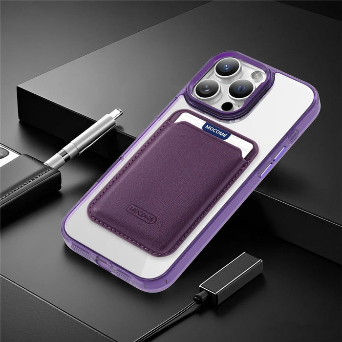 MOBEST For iPhone 16 Pro Max Magnetic Case with Detachable Card Holder TPU + PC Phone Back Cover - Purple - 6
