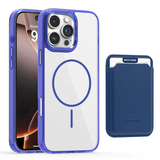 MOBEST For iPhone 16 Pro Magnetic Case with Detachable Card Holder TPU + PC Phone Back Cover - Sapphire - 1