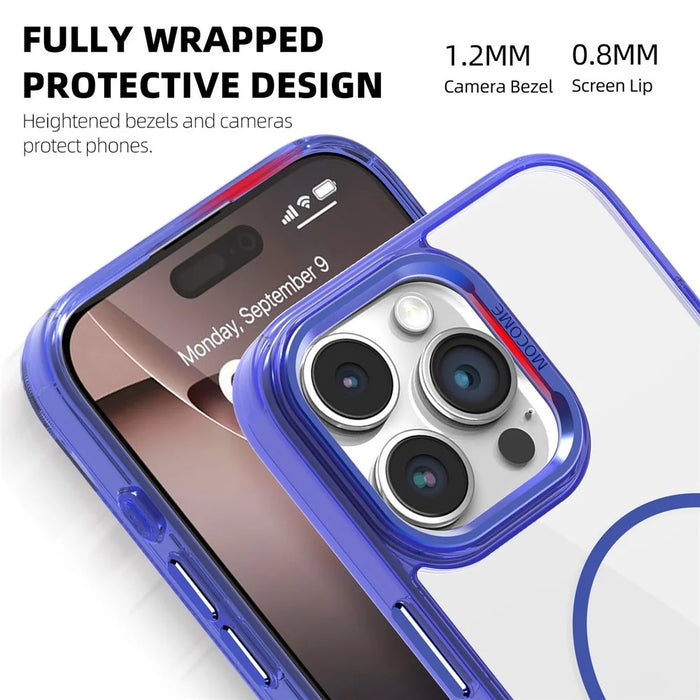 MOBEST For iPhone 16 Pro Magnetic Case with Detachable Card Holder TPU + PC Phone Back Cover - Sapphire - 3