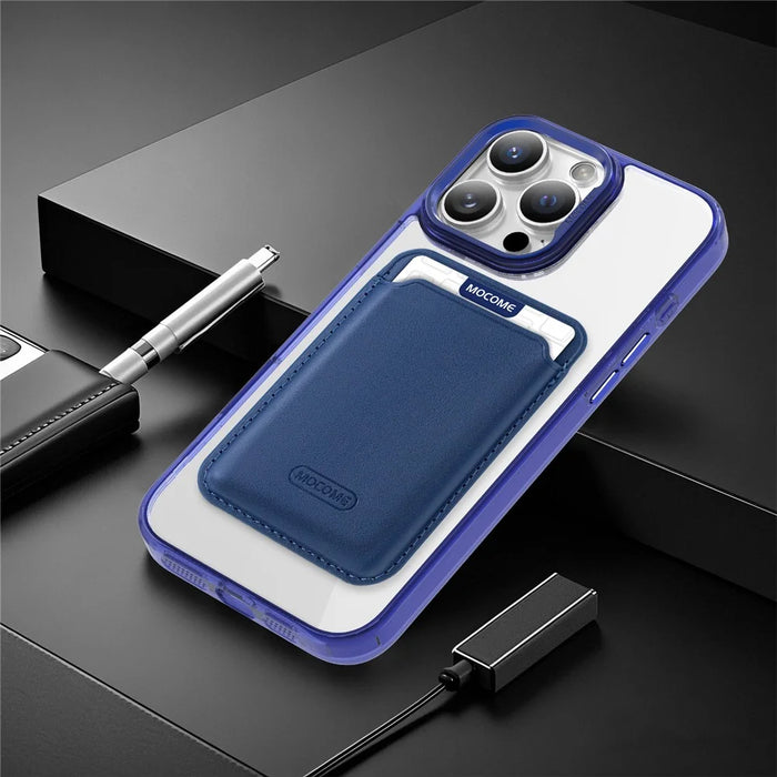 MOBEST For iPhone 16 Pro Magnetic Case with Detachable Card Holder TPU + PC Phone Back Cover - Sapphire - 6