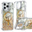MOBEST For iPhone 15 Pro Max Magnetic Case Lens Frame Kickstand Epoxy Design TPU + PC Phone Back Cover - Gold - 1