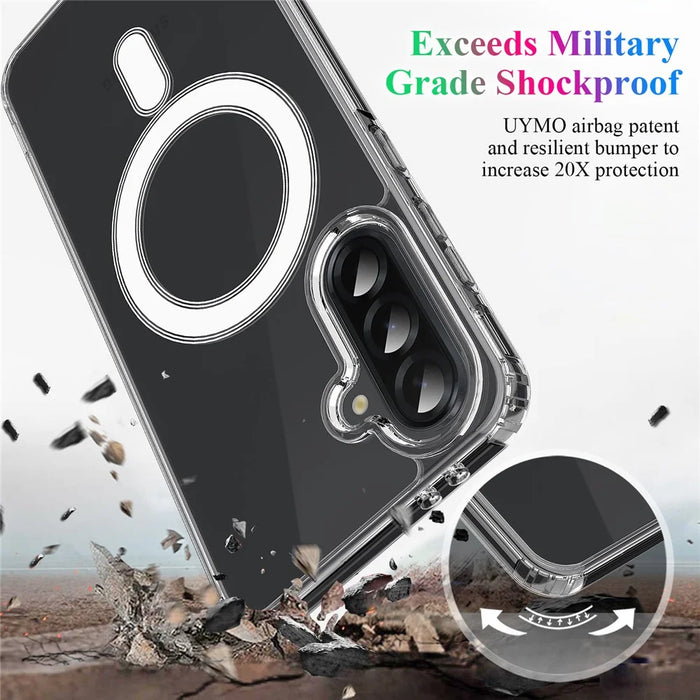 For Samsung Galaxy A26 5G Clear Phone Case Magnetic Case TPU+Acrylic Back Cover - Clear - 5