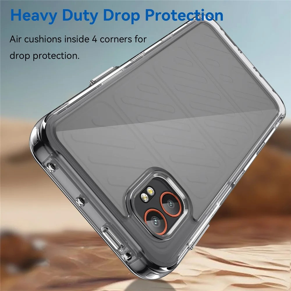 WANLONFENG For Samsung Galaxy XCover7 Pro Case  MF Series TPU Acrylic Clear Phone Cover with Tempered Glass Film - Transparent - 3