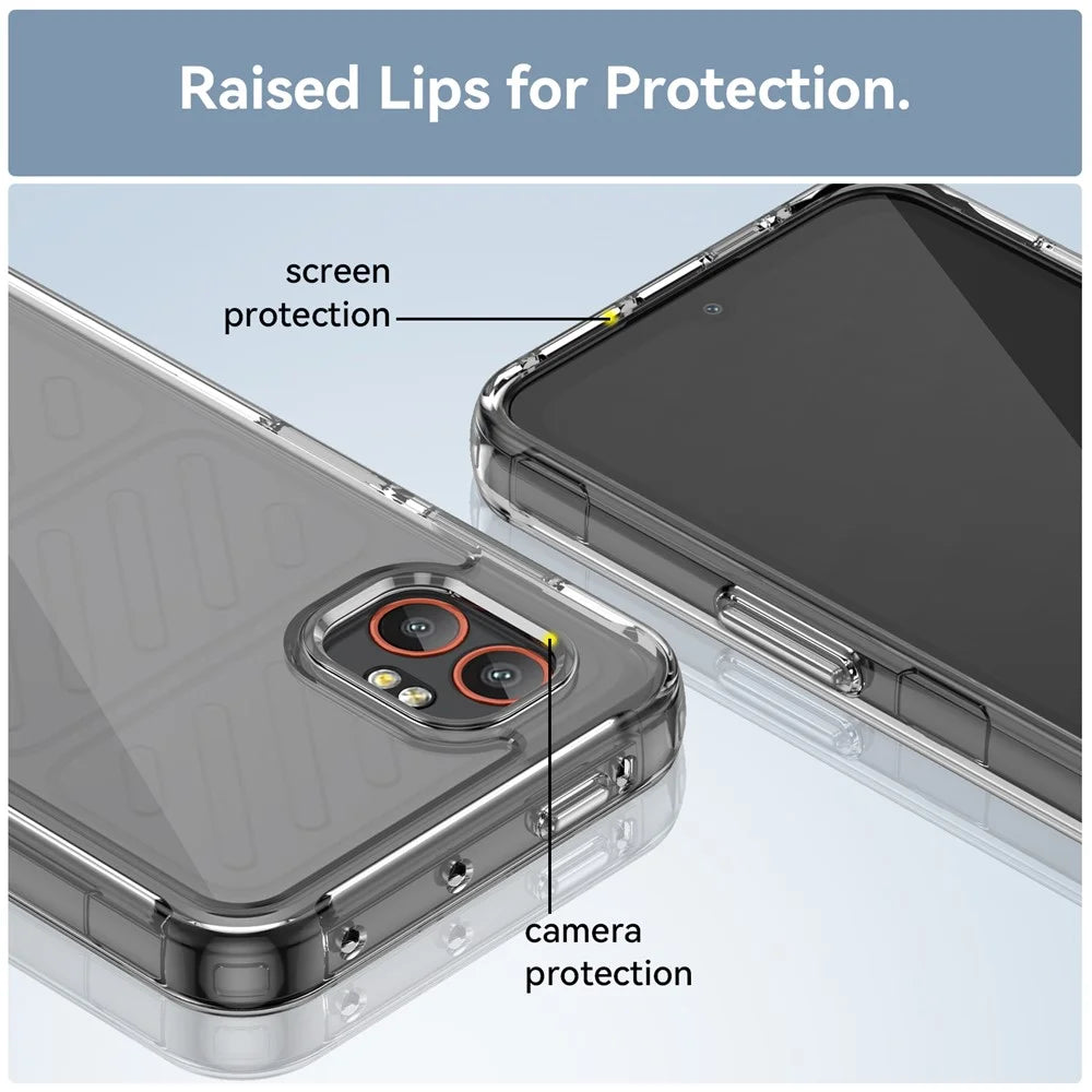 WANLONFENG For Samsung Galaxy XCover7 Pro Case  MF Series TPU Acrylic Clear Phone Cover with Tempered Glass Film - Transparent - 6