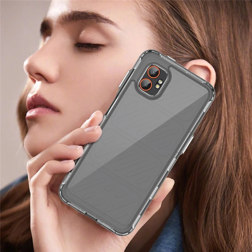 WANLONFENG For Samsung Galaxy XCover7 Pro Case  MF Series TPU Acrylic Clear Phone Cover with Tempered Glass Film - Transparent - 7