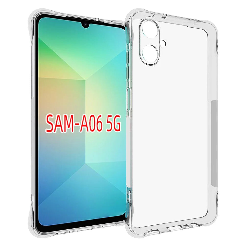 WANLONFENG For Samsung Galaxy A06 5G Case  WL Series 2.0mm TPU Phone Cover with Tempered Glass Film - Transparent - 6