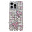 For iPhone 16 Pro Max Case Glass Rhinestone Two Butterfly Decor TPU Phone Back Cover - Pink - 1