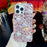 For iPhone 15 Pro Case Glass Rhinestone Heart Shape Decor TPU Phone Back Cover - 1
