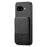 For Google Pixel 9a Case Cloth Texture Leather + PC + TPU RFID Blocking Phone Cover with Card Holder - Black - 1
