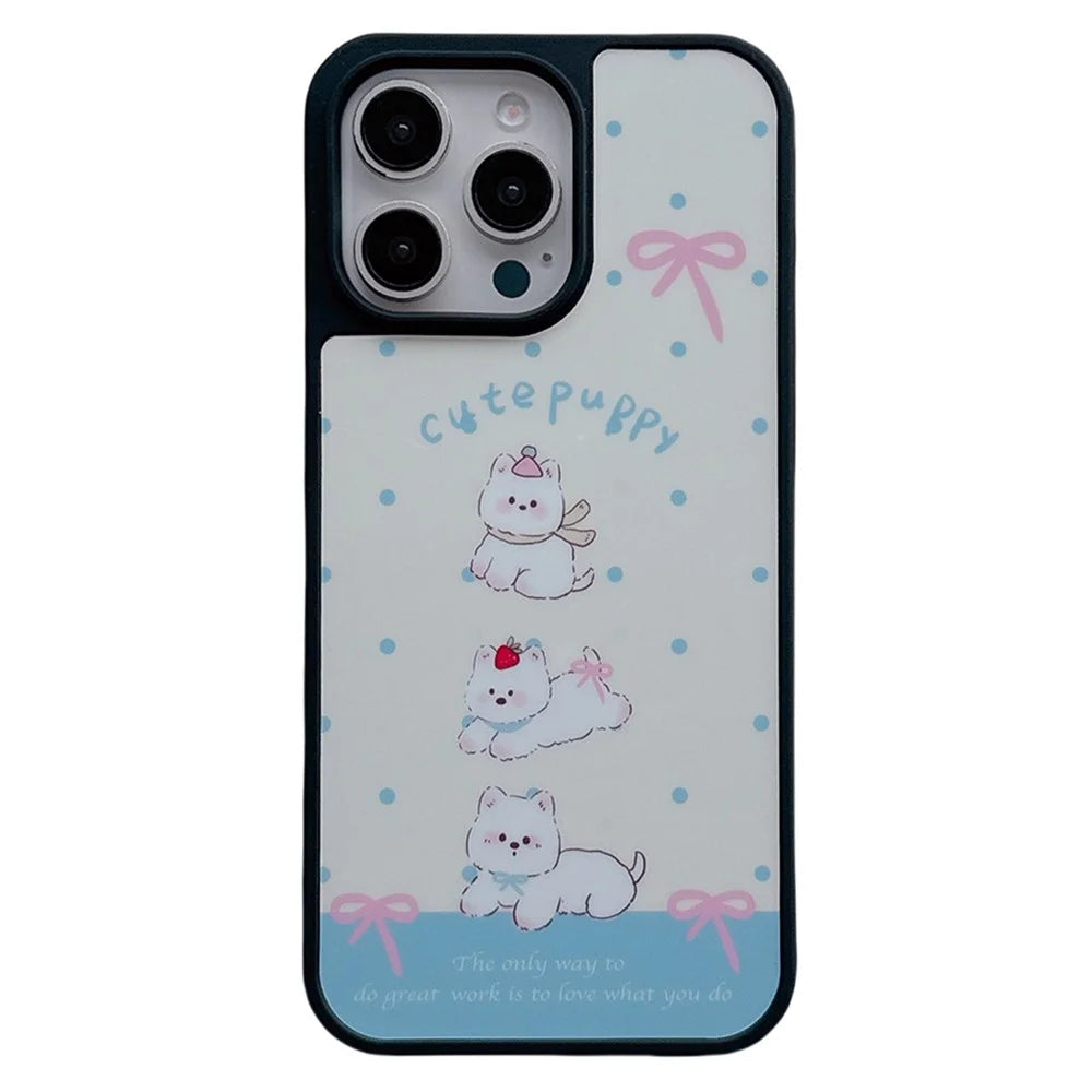 For iPhone 16 Pro Max Case Cute Simple Pattern Shockproof Acrylic Phone Cover - Three West Highland Terriers - 1